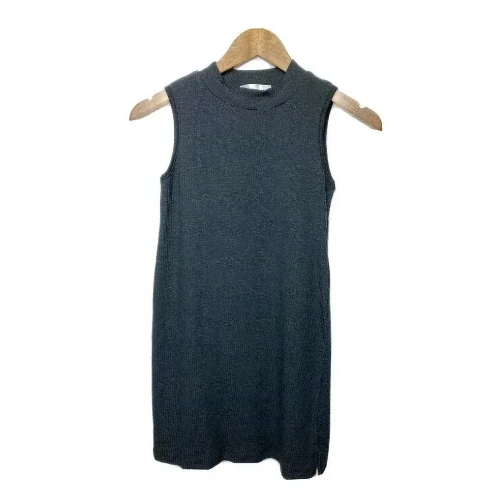 Cotton Emporium Knit Ribbed Tank Dress A-Line Black‎ Girls Size Medium NWT